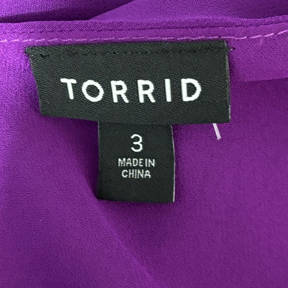 Torrid Flowy Blouse Women's Size 3 Sleeveless Purple Polyester Chiffon Top - Picture 4 of 5